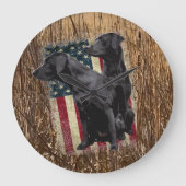 Geschenke aus schwarzem Labor, Labrador-Retriever, Große Wanduhr (Vorderseite)