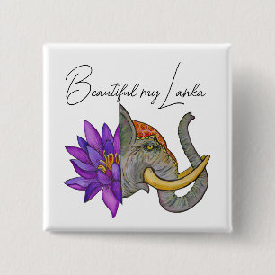 Geschenke aus Sri Lanka mit Elephant und Lotus Button