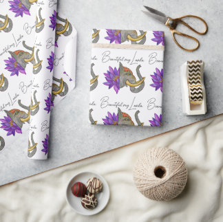 Geschenke aus Sri Lanka mit Elephant und Lotus Geschenkpapier