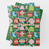 Geschenke aus Weihnachtsblättern Geschenkpapier Set (Beispiel)