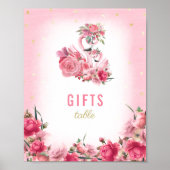 Geschenke Baby Dusche Pink Flamingo Ballerina Poster (Vorne)