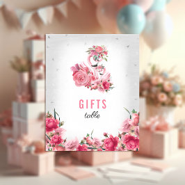 Geschenke Baby Dusche Silver Flamingo Ballerina Poster