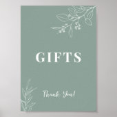 Geschenke Blumensage Grünes Hochzeitsszeichen Poster (Vorne)