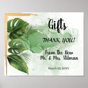 Geschenke Brautparty Hochzeit Tropisches Palmzeich Poster