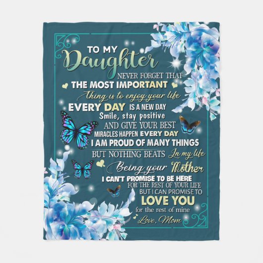 Geschenke| Brief an meine Tochter aus dem Vater Fleecedecke (Vorderseite)