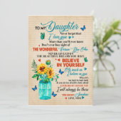 Geschenke| Brief an meine Tochter aus der Mama Einladung (Stehend Vorderseite)