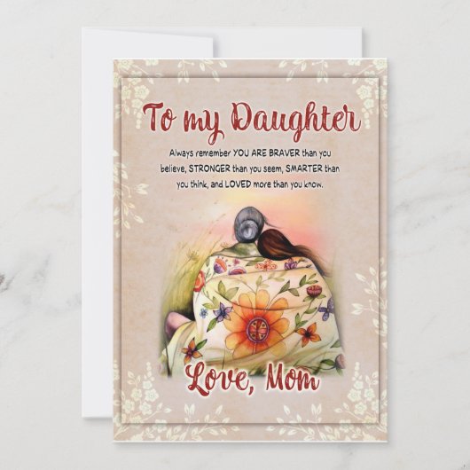 Geschenke| Brief an meine Tochter aus der Mama Einladung (Vorderseite)