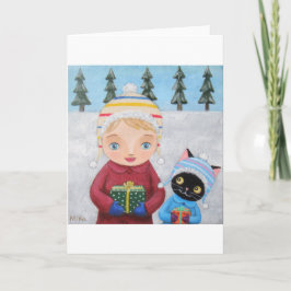 Geschenke bringen feiertagskarte