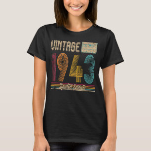 Geschenke Cassette Vintag 1943 Limited zum 80. Geb T-Shirt