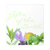 Geschenke der Erde - 5 ätherische Öle Notizblock (Vorderseite)