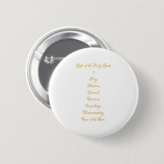Geschenke Der Heilige Geist in 3D Look Goldene Sch Button (Vorne & Hinten)