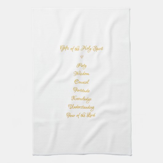 Geschenke Der Heilige Geist in 3D Look Goldene Sch Geschirrtuch (Vertikal)