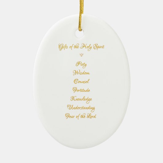 Geschenke Der Heilige Geist in 3D Look Goldene Sch Keramik Ornament (Vorne)