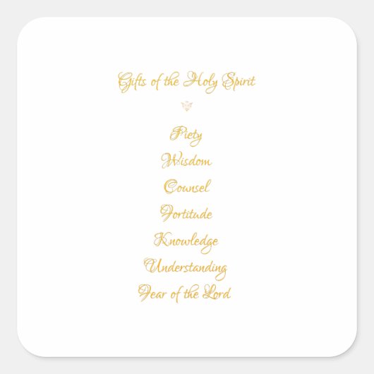 Geschenke Der Heilige Geist in 3D Look Goldene Sch Quadratischer Aufkleber (Vorderseite)