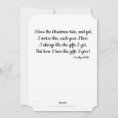 Geschenke der Weihnachtsfeiertags-Karte Feiertagskarte (Rückseite)