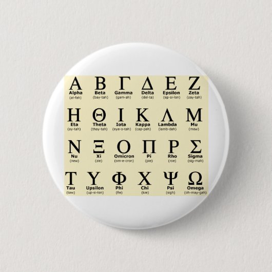 Geschenke des griechischen Alphabetes Button (Vorderseite)