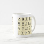 Geschenke des griechischen Alphabetes Kaffeetasse (VorderseiteRechts)