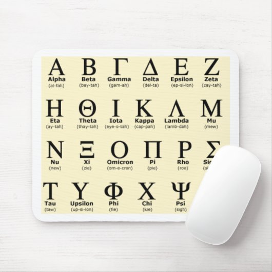 Geschenke des griechischen Alphabetes Mousepad (Mit Mouse)