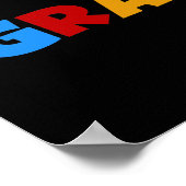 Geschenke des Gut-est Grammie der helle Farbwelt Poster (Ecke)