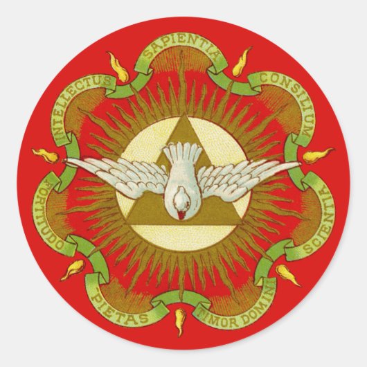 Geschenke des Heiligen Geistes (BK 026) (Art 2a) Runder Aufkleber (Vorderseite)