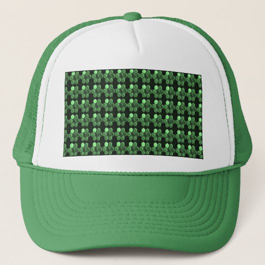 Geschenke des Schein-Hexagon-Smaragdgrün-Musters Truckerkappe (Vorderseite)