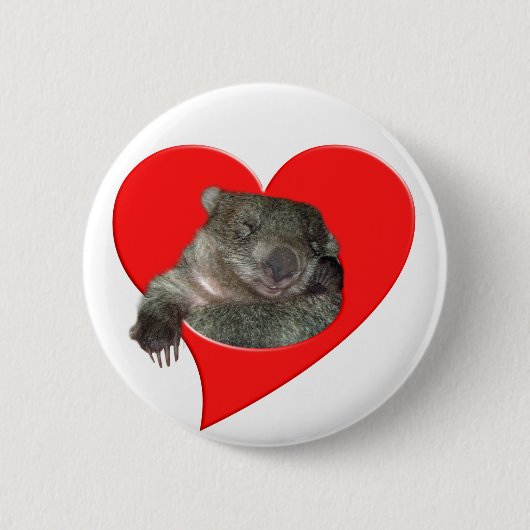 Geschenke des Valentines Tages, Wombat Liebe! Button (Vorderseite)