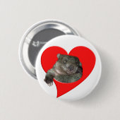Geschenke des Valentines Tages, Wombat Liebe! Button (Vorne & Hinten)