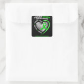 Geschenke, die ich für meinen Freund "grün" trage Quadratischer Aufkleber (Tasche)