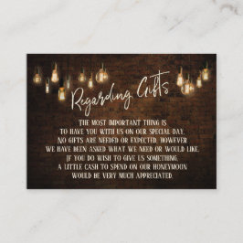 Geschenke Dunkle Steine & warme Edison Lights Begleitkarte