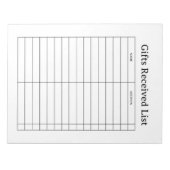 Geschenke-Empfangs-Tracker Notizblock (Vorderseite)