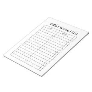 Geschenke-Empfangs-Verfolger Notizblock