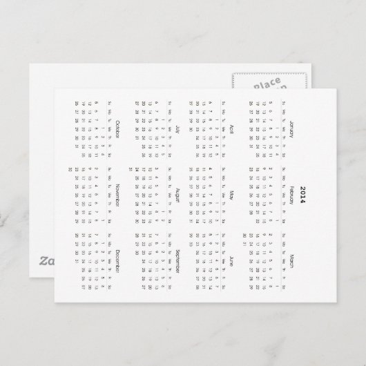 Geschenke für 2014 postkarte (Vorne/Hinten)