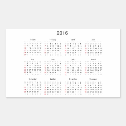 Geschenke für 2016 rechteckiger aufkleber (Vorderseite)