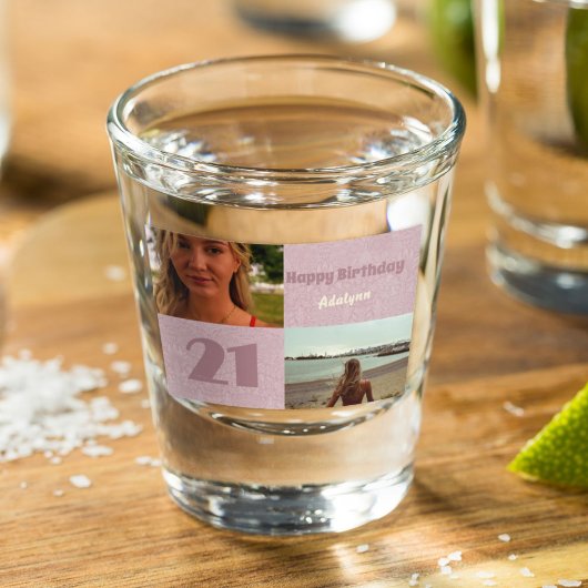 Geschenke für 21 Jahre Foto Schnapsglas