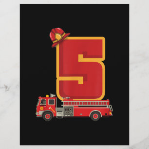 Geschenke für 5-jährigen Geburtstagsjungen Feuerwe Briefbogen