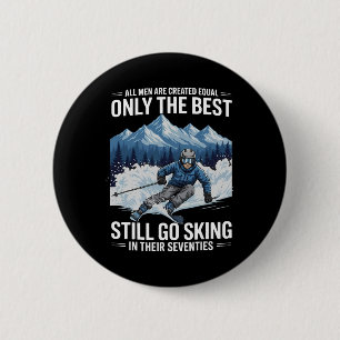 Geschenke für 70. Geburtstag Skifahrer Mann 70 Jah Button