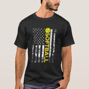 Geschenke für American Flag Softball-Mannschaft T-Shirt
