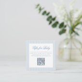 Geschenke für Baby Boy Blue Online QR Code Registr Begleitkarte (Stehend Vorderseite)