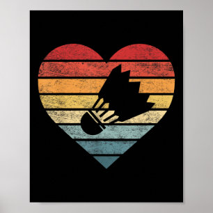 Geschenke für Badminton-Spieler Retro-Sonnenunterg Poster