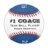 Geschenke für Baseballtrainer - #1 Coach in Blue Baseball (Vorderseite)