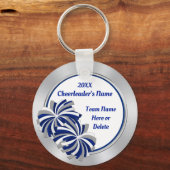 Geschenke für Blue, White und Silver Custom Cheerl Schlüsselanhänger (Rückseite)