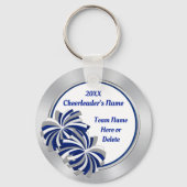 Geschenke für Blue, White und Silver Custom Cheerl Schlüsselanhänger (Rückseite)