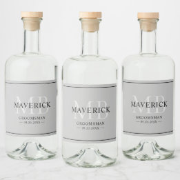 Geschenke für Brautjungfern - Monogramm Hochzeitsg Alkoholflaschenetikett
