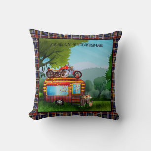 Geschenke für Camper - Trailer Trash Tartan Custom Kissen