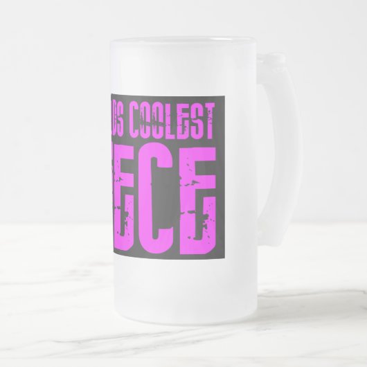 Geschenke für coole Nichten: Rosa Weltcoolste Mattglas Bierglas (VorderseiteRechts)