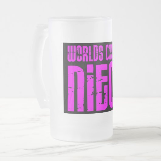 Geschenke für coole Nichten: Rosa Weltcoolste Mattglas Bierglas (Vorderseite Links)