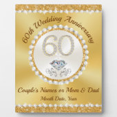 Geschenke für das 60. Jubiläum Ehepaar, Mama und V Fotoplatte (Vorderseite)