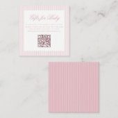 Geschenke für das Baby Light Pink Online QR Code-R Begleitkarte (Vorne/Hinten)