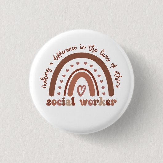 Geschenke für den Abschluss der Sozialarbeiter Button (Vorderseite)