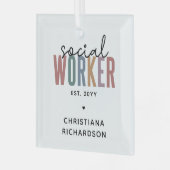 Geschenke für den Abschluss von Sozialarbeitern Ornament Aus Glas (Vorderseite links)